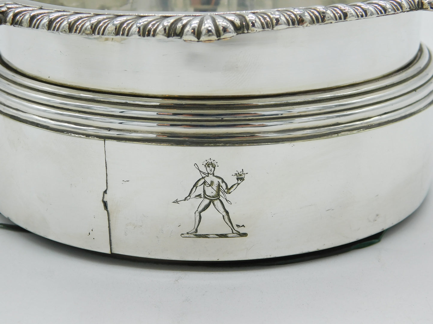 George III Old Sheffield Silver Plated Crested Bottle Coaster Antique c1790