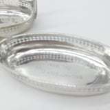 Set of Three Sterling Silver Viking Longboat Treat Dishes Antique 1928 Elkington & Co.