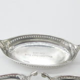 Set of Three Sterling Silver Viking Longboat Treat Dishes Antique 1928 Elkington & Co.