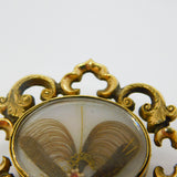 George III Rolled Gold Hair Set Locket Form Mourning Brooch Antique c1800