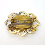 George III Rolled Gold Hair Set Locket Form Mourning Brooch Antique c1800