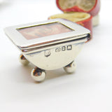 Sterling Silver Stamp Box Penny Red Stamp To Lid Antique Victorian 1899