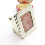 Sterling Silver Stamp Box Penny Red Stamp To Lid Antique Victorian 1899