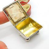Sterling Silver Stamp Box Penny Red Stamp To Lid Antique Victorian 1899