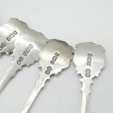 Edwardian Set of Sterling Silver Enamel Suva, Fiji Souvenir Spoons 1906 Antique Birmingham