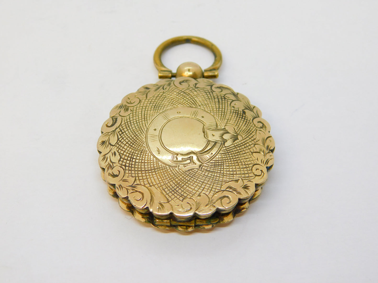 Victorian 9ct Yellow Back & Front Gold Buckle Form Locket Antique c1860