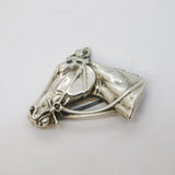 Sterling Silver Horse Racing Racehorse Brooch Pin Antique c1920 Art Deco