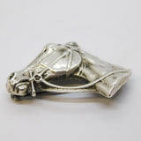 Sterling Silver Horse Racing Racehorse Brooch Pin Antique c1920 Art Deco