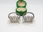 Sterling Silver Royal Navy Ship Menu or Place Holders 1920 Chester Antique