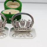 Sterling Silver Royal Navy Ship Menu or Place Holders 1920 Chester Antique