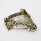Sterling Silver Horse Racing Racehorse Brooch Pin Antique c1920 Art Deco