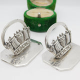 Sterling Silver Royal Navy Ship Menu or Place Holders 1920 Chester Antique
