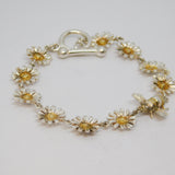 Sterling Silver Daisy Flower & Bumble Bee Studio Jewellery Bracelet Vintage