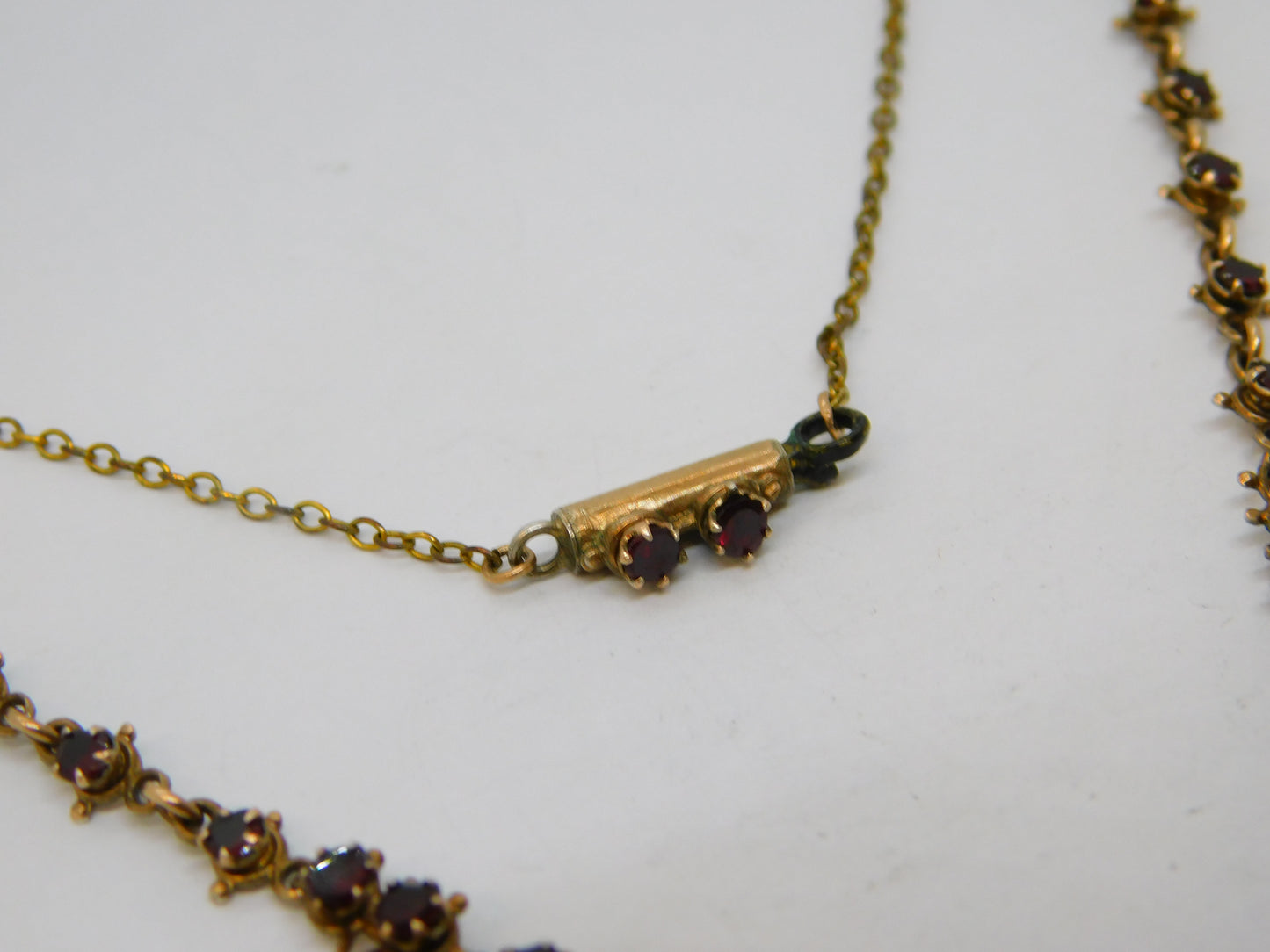 19th Century Austro-Hungarian Gold & Bohemian Garnet Locket Necklace Antique c1860
