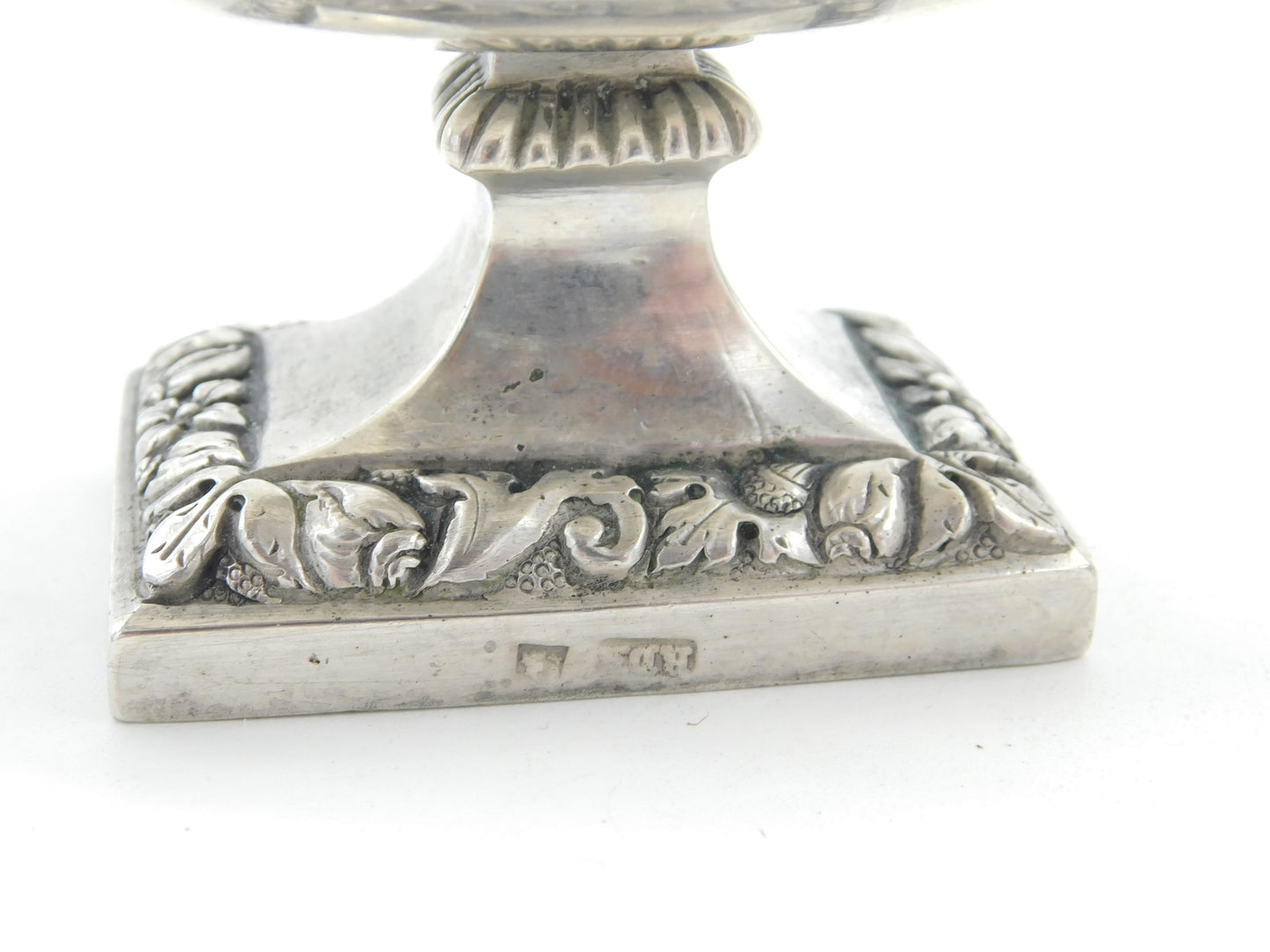 18th Century French Pair of Sterling Silver Pedestal Salt Cellars Antique c1800