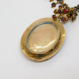 19th Century Austro-Hungarian Gold & Bohemian Garnet Locket Necklace Antique c1860