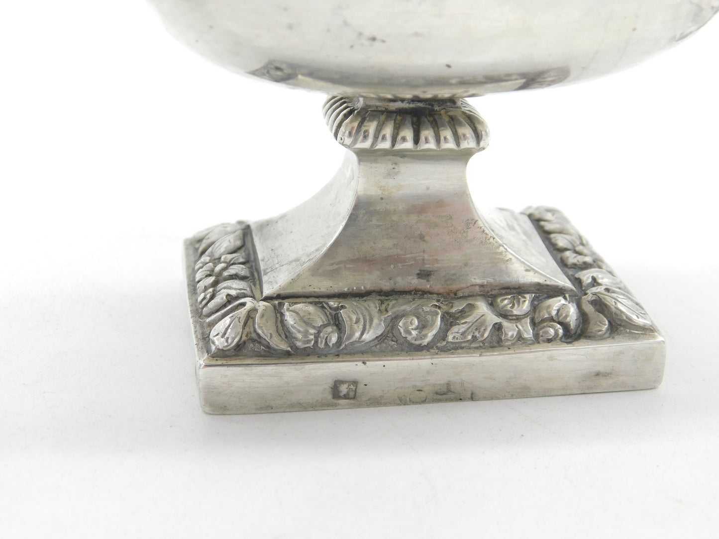 18th Century French Pair of Sterling Silver Pedestal Salt Cellars Antique c1800