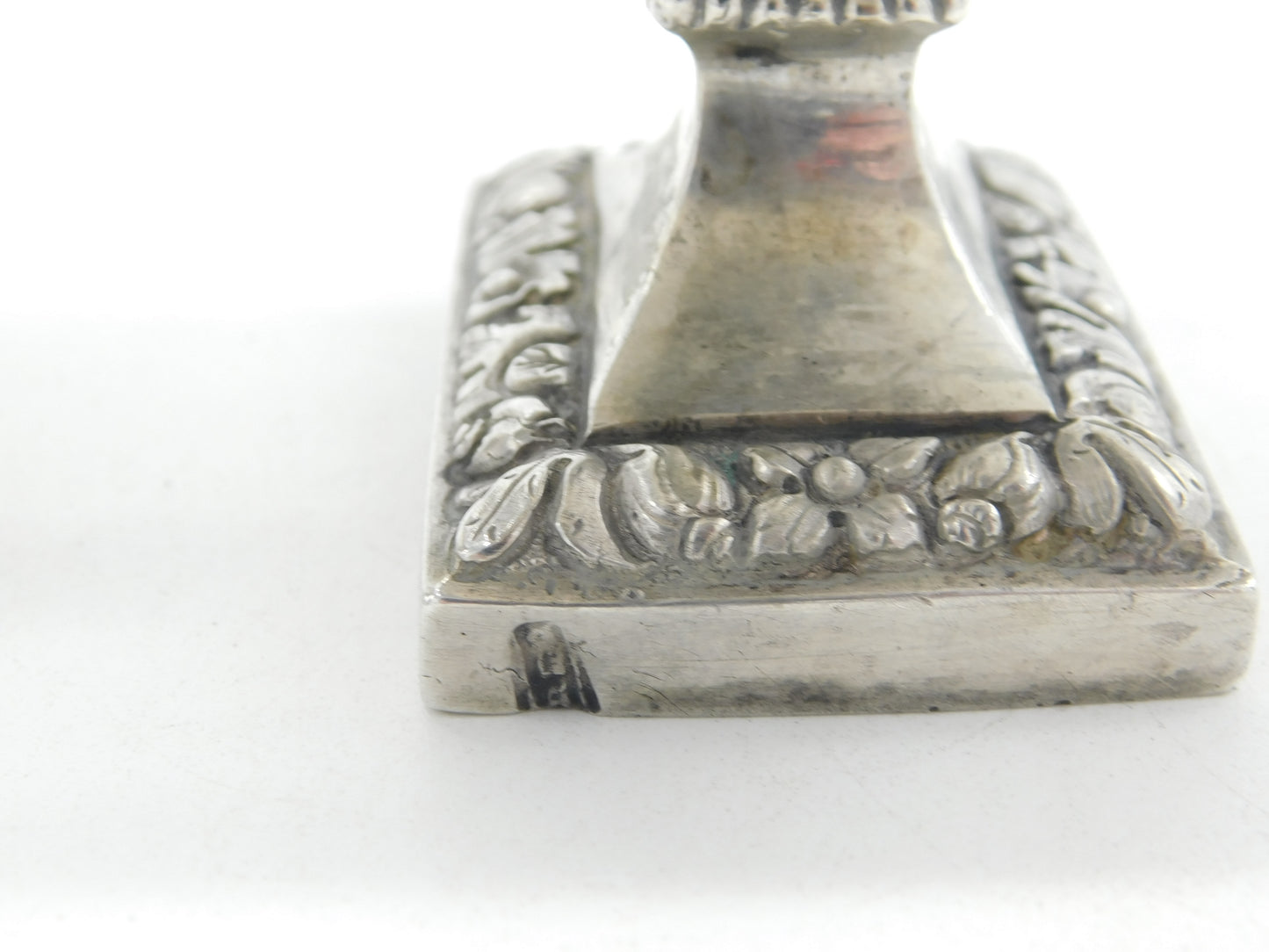 18th Century French Pair of Sterling Silver Pedestal Salt Cellars Antique c1800
