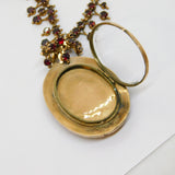 19th Century Austro-Hungarian Gold & Bohemian Garnet Locket Necklace Antique c1860