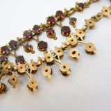 19th Century Austro-Hungarian Gold & Bohemian Garnet Locket Necklace Antique c1860