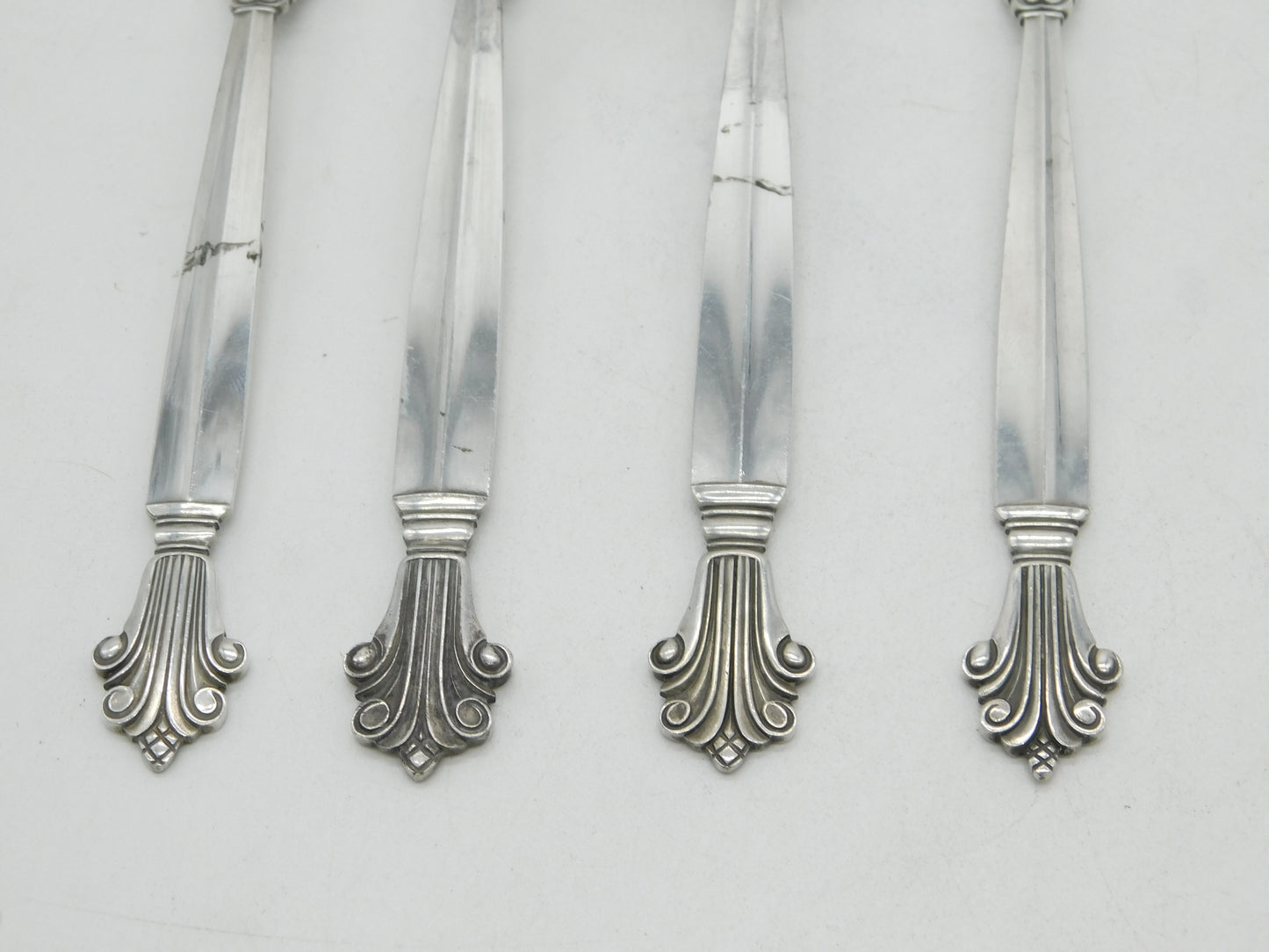Georg Jensen Acanthus Pattern Sterling Silver Cutlery Set Antique c1917 Danish