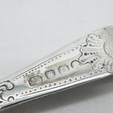 Georgian Ornate Sterling Silver Sugar Caster Ladle Cherub 1799 London Antique
