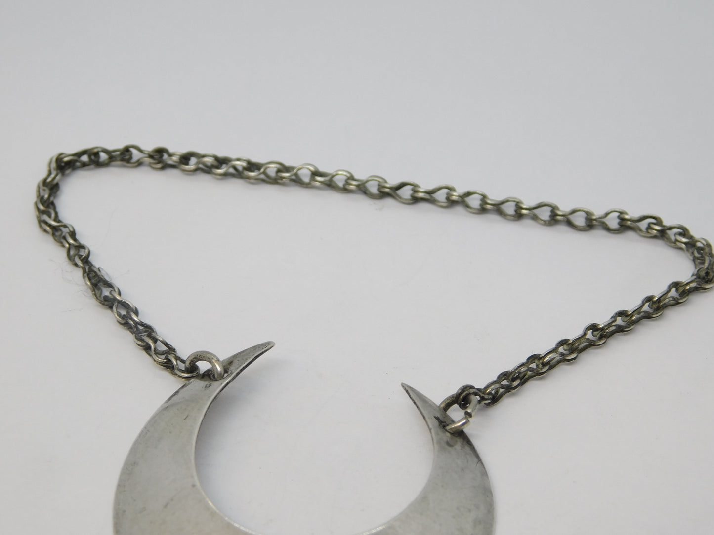 George III Sterling Silver Crescent Form Rum Decanter Label Antique 1806 Birmingham