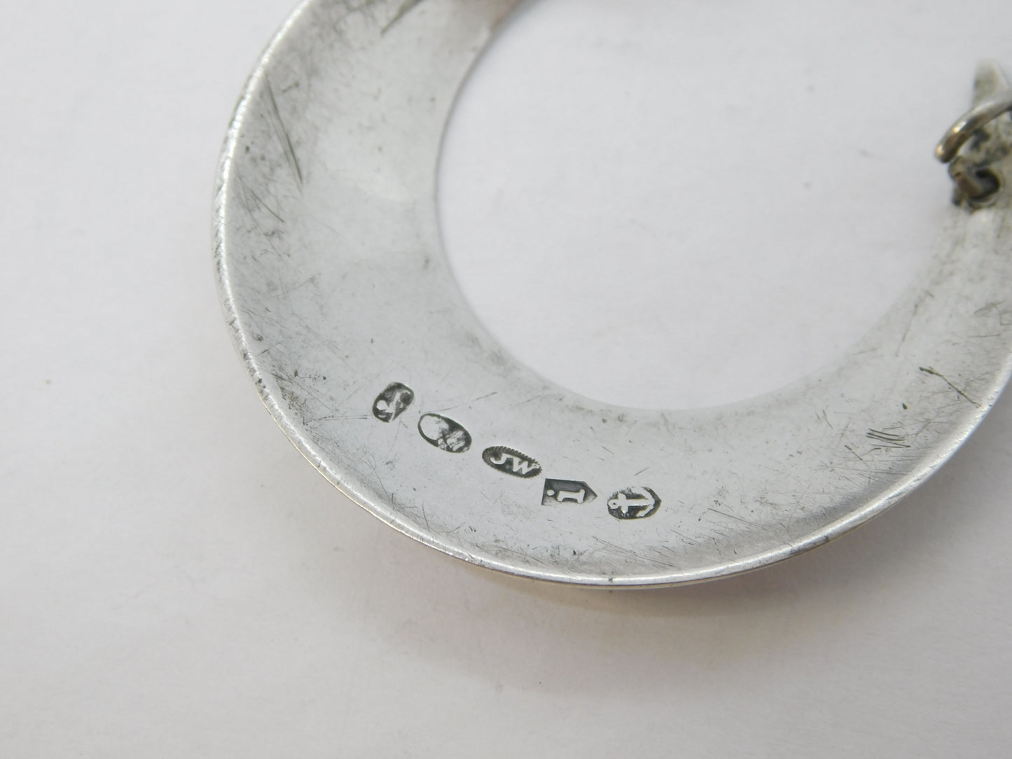 George III Sterling Silver Crescent Form Rum Decanter Label Antique 1806 Birmingham
