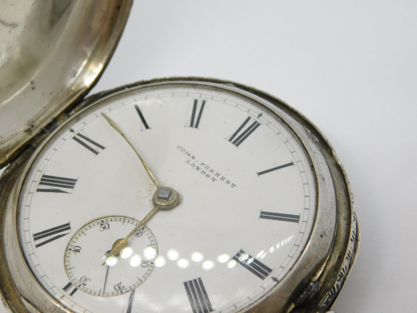 Victorian Large Sterling Silver Full-Hunter Pocket Watch Antique 1897 Chester