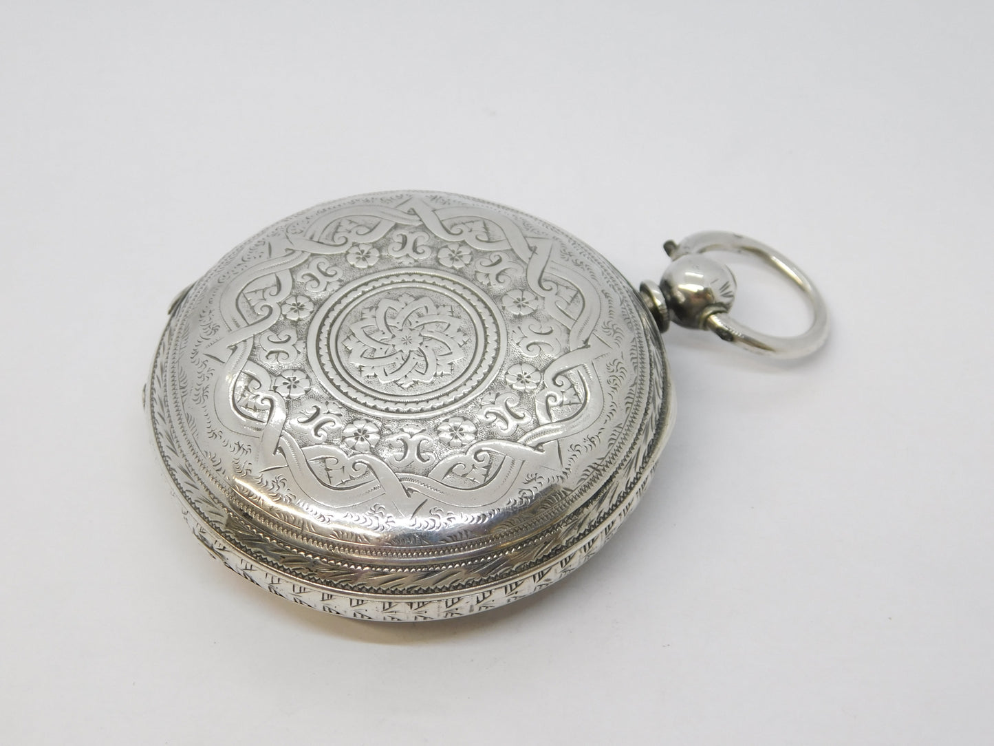 Victorian Large Sterling Silver Full-Hunter Pocket Watch Antique 1897 Chester