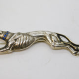 Victorian Sterling Silver, Red-Blue Paste Greyhound Racing Brooch Pin Antique c1880