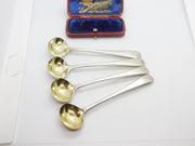 Set of 4 Georgian Sterling Silver 'C' Initial Mustard Spoons 1800 London Antique
