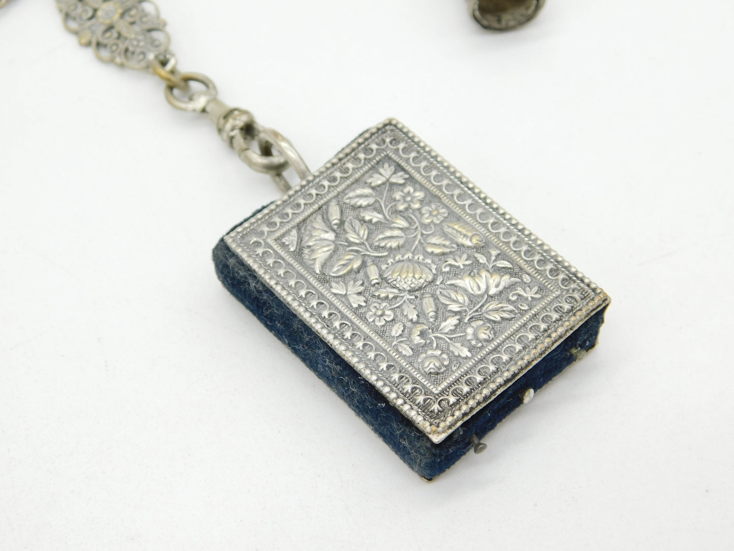 19th Century French Silver Plated Multi-Tool Sewing Chatelaine Antique c1860