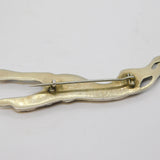 Victorian Sterling Silver, Red-Blue Paste Greyhound Racing Brooch Pin Antique c1880