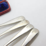 Set of 4 Georgian Sterling Silver 'C' Initial Mustard Spoons 1800 London Antique