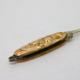 Art Nouveau 9ct Rose Gold Miniature Floral Button Hook Pendant Antique c1900