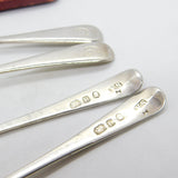 Set of 4 Georgian Sterling Silver 'C' Initial Mustard Spoons 1800 London Antique