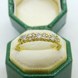 18ct Yellow Gold & 0.5ct Diamond Set Half-Eternity Ring Vintage 1973 London