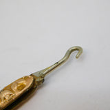Art Nouveau 9ct Rose Gold Miniature Floral Button Hook Pendant Antique c1900