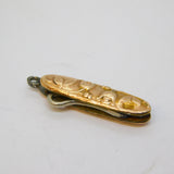 Art Nouveau 9ct Rose Gold Miniature Floral Button Hook Pendant Antique c1900