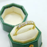 18ct Yellow Gold & 0.5ct Diamond Set Half-Eternity Ring Vintage 1973 London