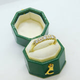 18ct Yellow Gold & 0.5ct Diamond Set Half-Eternity Ring Vintage 1973 London