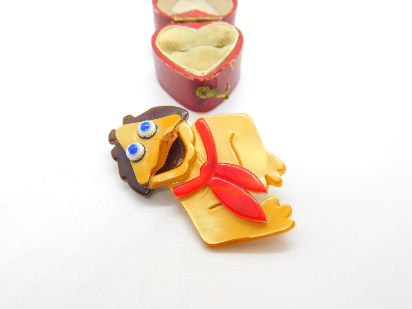 Lea Stein Paris Marked Muppets Cartoon Frog Brooch Pin Vintage c1960