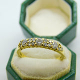 18ct Yellow Gold & 0.5ct Diamond Set Half-Eternity Ring Vintage 1973 London