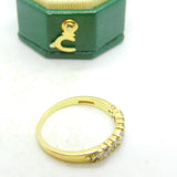 18ct Yellow Gold & 0.5ct Diamond Set Half-Eternity Ring Vintage 1973 London