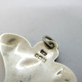 Art Nouveau Sterling Silver, Enamel & Pearl Lavalier Drop Pendant Antique 1910 Birmingham