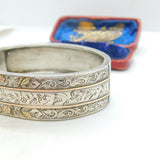 Aesthetic Movement Victorian Sterling Silver & 9ct Gold Bangle Antique c1880