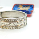 Aesthetic Movement Victorian Sterling Silver & 9ct Gold Bangle Antique c1880