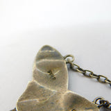 Art Nouveau Sterling Silver, Enamel & Pearl Lavalier Drop Pendant Antique 1909 Birmingham