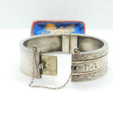 Aesthetic Movement Victorian Sterling Silver & 9ct Gold Bangle Antique c1880
